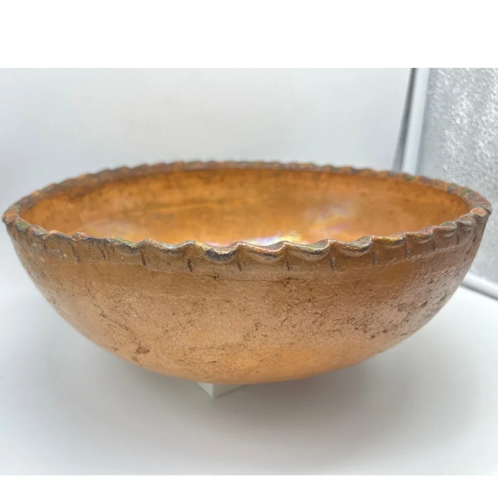 Vintage‎ Tlaquepaque Jose Maldonado Terracotta Mexico Folk Art set two Bowls